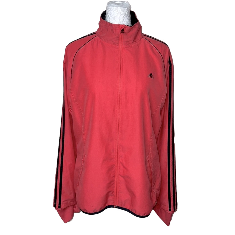 Adidas Women’s Salmon Pink Long Sleeve Running Lightweight Track Jacket - Large
